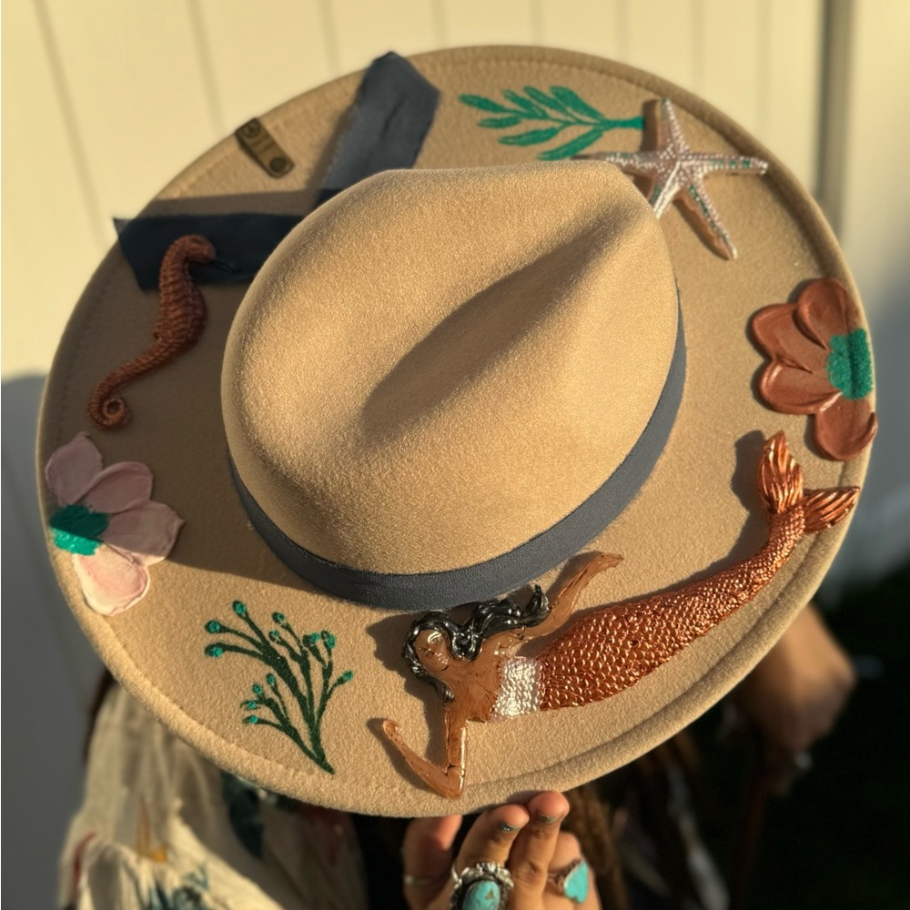 Hand painted mermaid hat